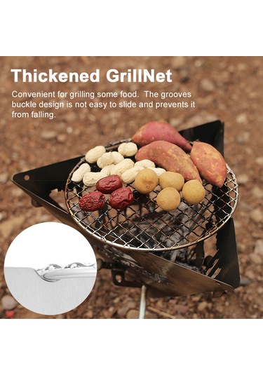 Ise Mount Gümüş Paslanmaz Çelik Mangal Taşınabilir Kamp Piknik Barbekü Gümüş