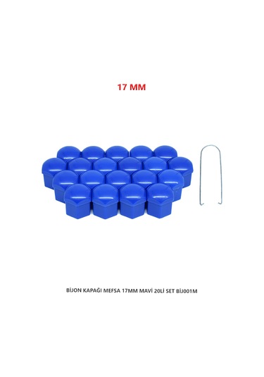 Bijon Kapağı Düz 17 Mm Mavi 20 Li Set
