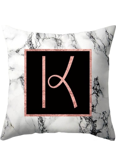 Yumuşak Nane Kumaşı Alfabe Desenli Yastık Kılıfı - Ev Dekorasyonu, Konforlu Dinlenme, 44x44 Cm, 26 Farklı Stil A-z Diğer Diğer