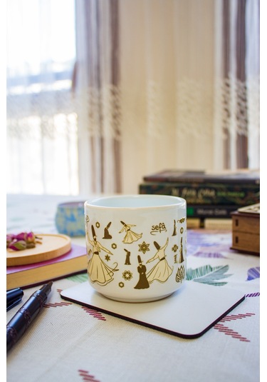 Semazenin Halleri T Kulplu Seramik Kupa Bardak