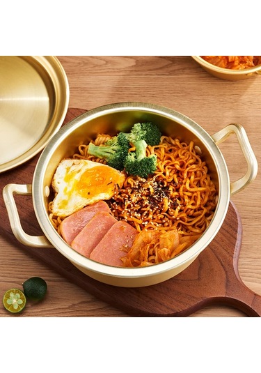 Güveç Kore Mini Askeri Erişte Pot Tencere Ramen Kamp Pot Çift Diğer