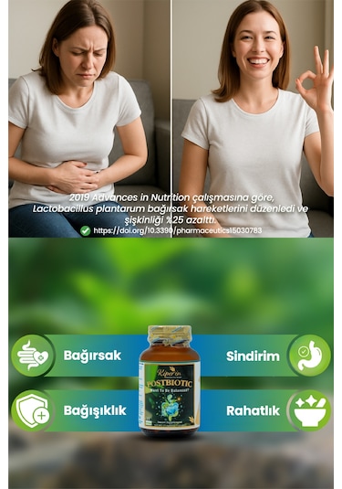 Kiperin Postbiyotik 210 Milyar Cfu Rhamnosus & Plantarum Sindirim 21kapsül & 700mg Akıllı Gıda Takviyesi