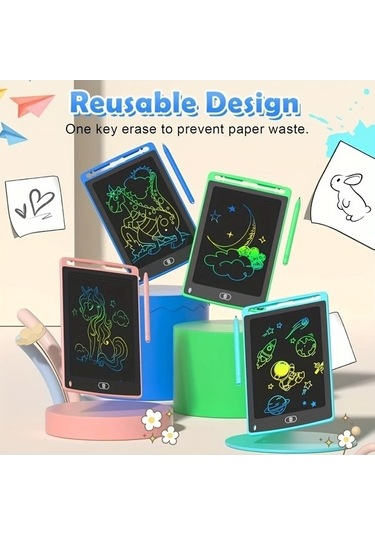 Trendooze Yeşil 8.5 İnç Sunshine022 Lcd Çocuk Yazı Tahtası Eğitici Doğum Hediyesi Yeşil