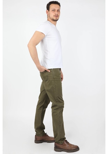 Erkek 5 Cep Gabardin Pantolon Yeşil