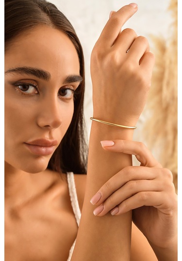 Sefa Gold 14 Ayar Altın İtalyan Esnek Bileklik Sarı Sarı - Beyaz Altın