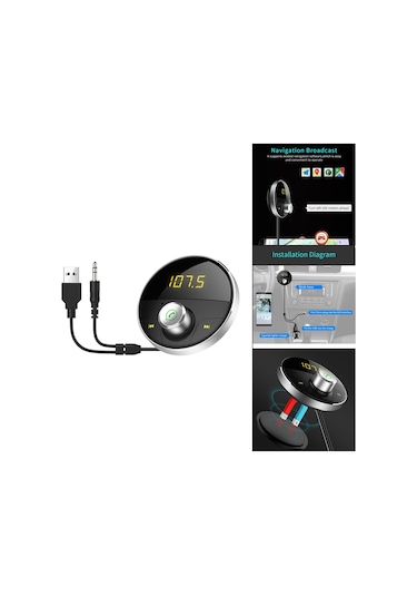 Homyl Araba Mp3 Çalar Kablosuz Bluetooth 4.1 Fm Radyo Gümüş