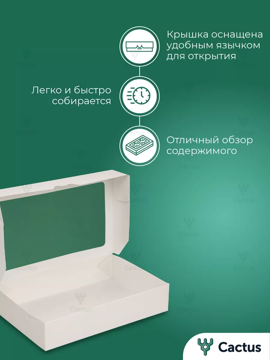 Cactus Pencereli Beyaz Kutu, Tek Kullanımlık Kaplar 181583898