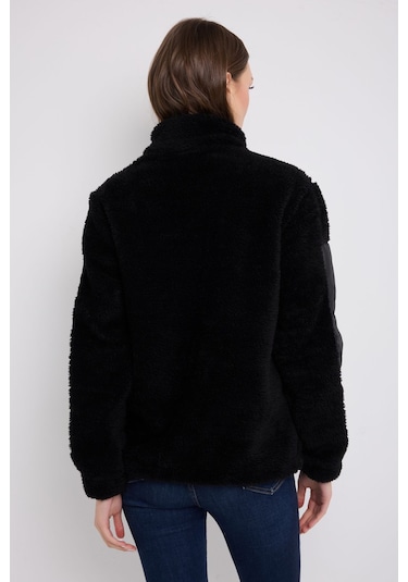 Montland Kadın Siyah Rüzgar Geçirmez Welsoft Çift Cepli Kışlık Mont Siyah