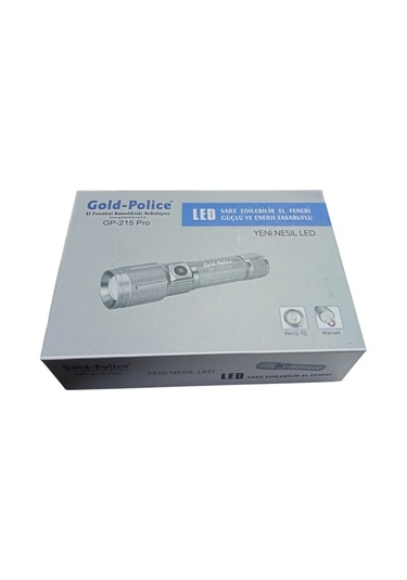 Gold Police Gp-215 Pro Şarjlı El Feneri Pm10 Led Mıklatıslı Çok Renkli