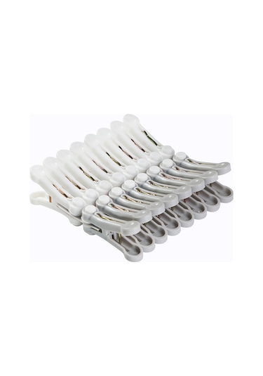 Beyaz + Gri Tekli Çamaşır Mandalı, Dikişsiz Ve Rüzgar Geçirmez Beyaz