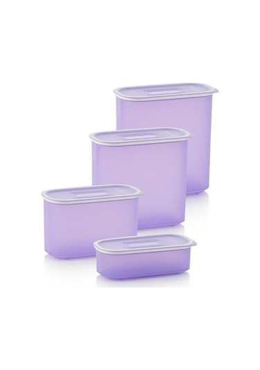Tupperware Oval Saklama Kabı 4'lü Set Mor