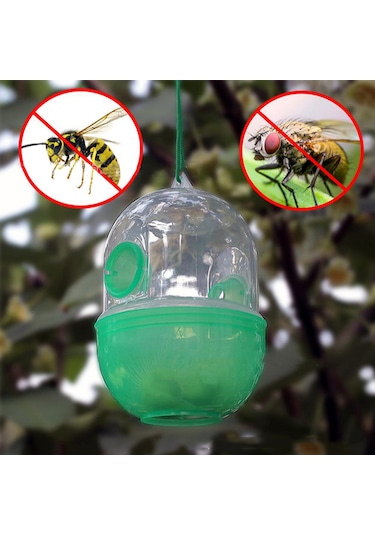 Folinda 3'lü Plastik Arı Yakalama Aleti - Transparent + Yeşil, 11.2x8.2x8.2 Cm, Ev Ve Doğa İçin Güvenli Kullanim, Kolay Temizleme