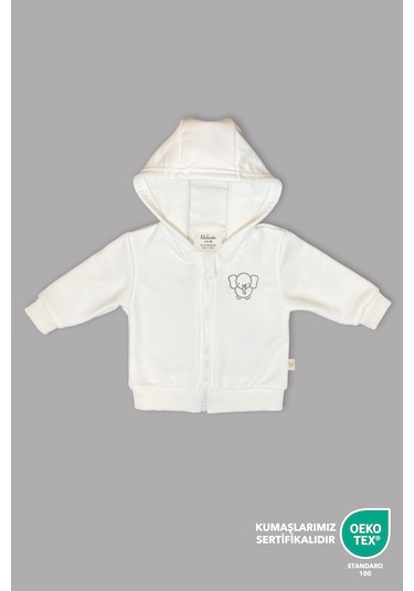 Bebek/cocuk Nakış Detaylı Fermuarlı Sweatshirt Gri