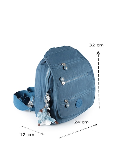 Küçük Boy Krinkıl Günlük Çok Gözlü El Omuz Sırt Çanta Mavi 13-5a Mavi
