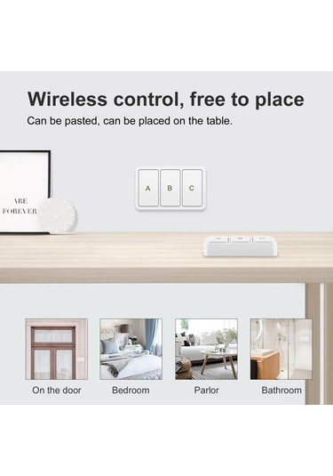 Aubyhe Zigbee Akıllı Kablosuz Anahtar 3 Yollu, Tuya Uygulaması İle Kontrol, Tıklama/çift Tıklama/uzun Basma Fonksiyonları, Akıllı Senaryo Özelleştirme