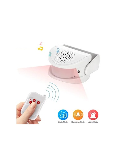 Triline Misafir Karşılama Zili 3 Modlu Kumandalı Hareket Sensörlü Güvenlik Alarm Pır Sensör