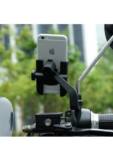 Pazly Tutucu - Motosiklet Telefon Montajı, 360 Dönebilir Alüminyum Gidon Braketi - Qf - -