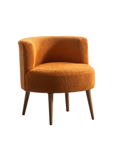 Panda Çay Seti Berjer Ve Puf Takımı Salon, Balkon, Ofis 2 Li Takım Turuncu Turuncu