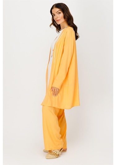 Rahat Kumaş Ceket Pantolon Tunik Koleyeli Takım Mango-mango Sarı