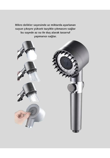 Masaj Uçlu Yüksek Basınçlı Duş Başlığı Spa Etkili