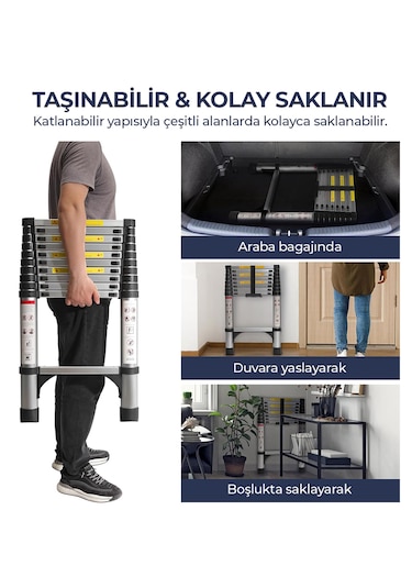 Robo Paslanmaz Çelik Katlanır Merdiven 5.9 Metre 1 Adet