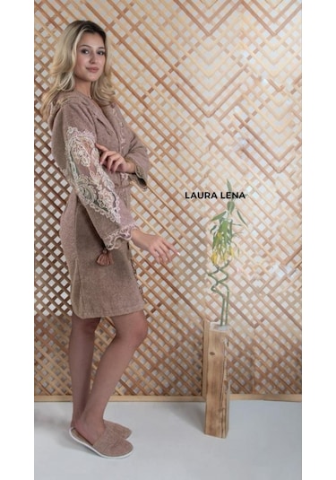 Lena Gelin Bornoz Seti 5 Parça Dantelli Çeyizlik Bayan Bornoz Set 001