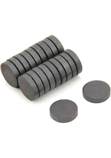Ferrit Mıknatıs Oxit Magnet Çap 10 Mm Kalınlık 3 Mm Yuvarlak Kömür - 2.000 Adet