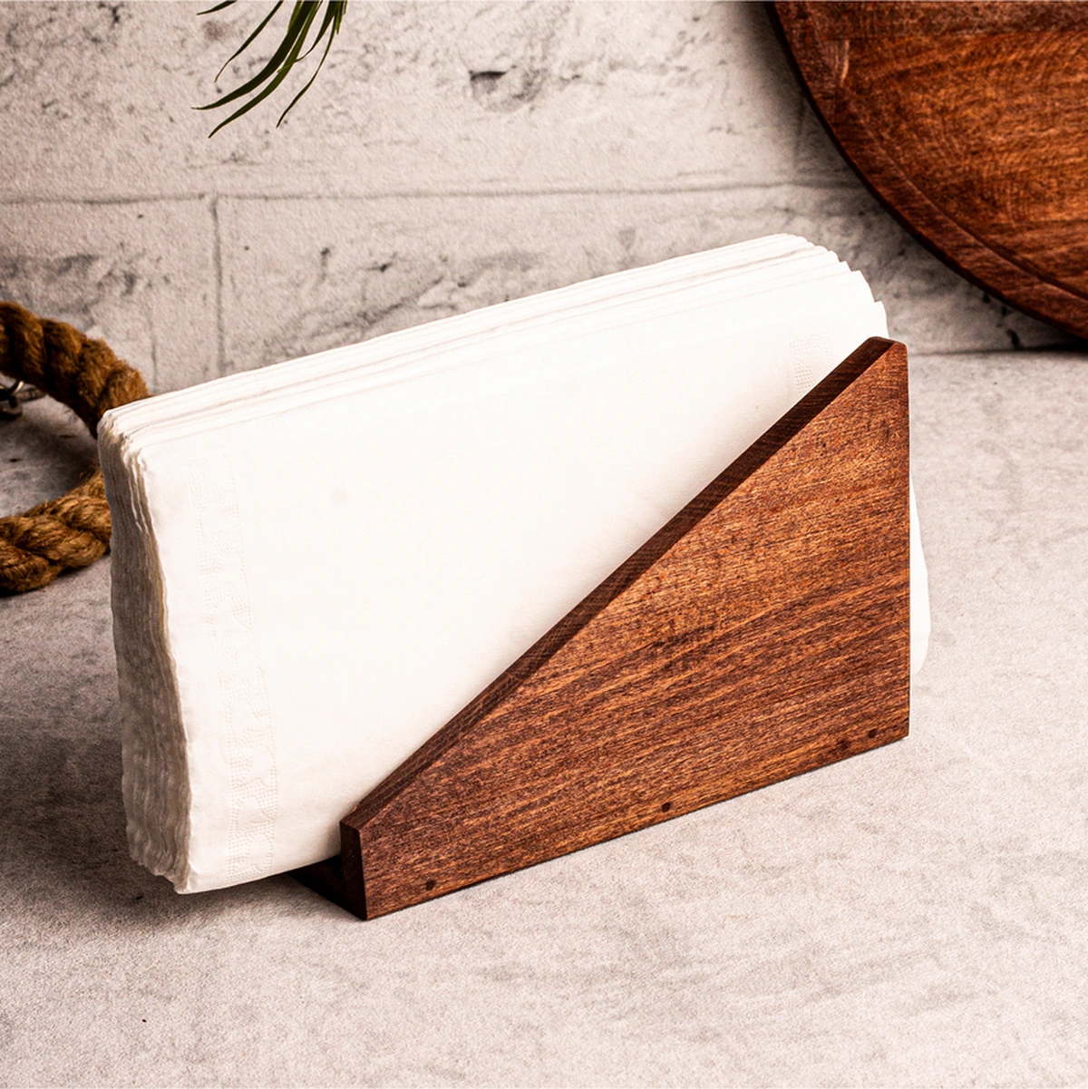 Snippy Sofra Mutfak Sunumluk Peçetelik Nihale 2'li Sofra Seti Mutfak Düzenleyici Ketty Trigy Kahverengi