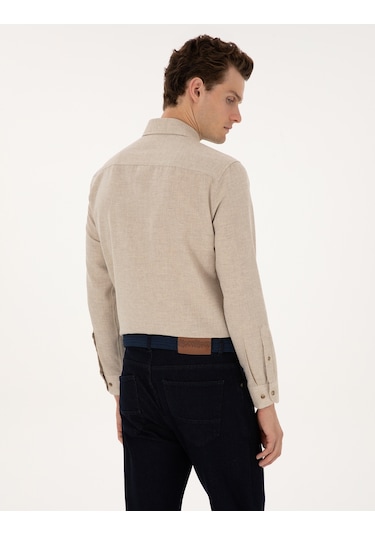 Pierre Cardin Erkek Bej Gömlek Desenli 50316768-vr011 Bej