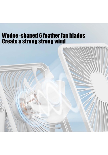 Gajeena Beyaz Usb Taşınabilir Masa Fanı - 3 Hızlı, 180 Dönebilen, Ultra Sessiz Ev/ofis/outdoor Soğutucu