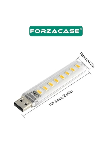 8 Ledli Flash Usb Led Işık Kitap Okuma Gece Lambası - Fc805