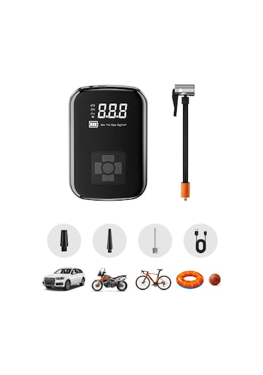 Auhma Şarjlı Dijital Göstergeli Lastik Şişirme Kompresörü A5566