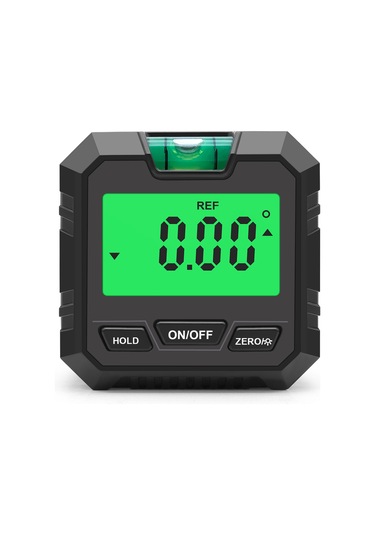 Qingmipy Dijital Açı Ölçer Siyah, Seviye Balonu, 0.2 Doğruluk, 0.1 Artımlı, Mıknatıslı Taban, 2xaaa Pil Yok