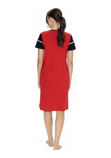 U.s Polo Assn. 20009 Kadın Kısa Kollu V Yaka Rahat Ev Giyim-kırmızı Kırmızı