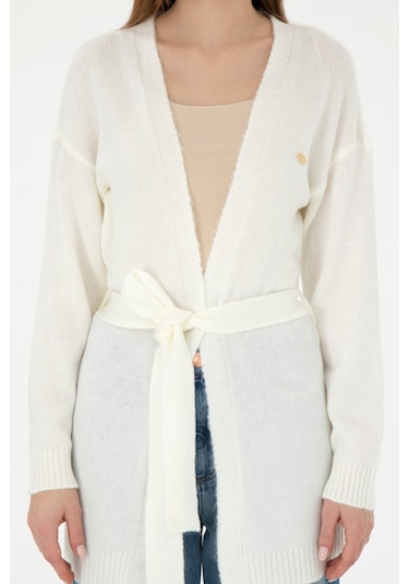 U.s. Polo Assn. Kadın Krem Melanj Hırka Triko 50297102-vr159 Krem Melanj