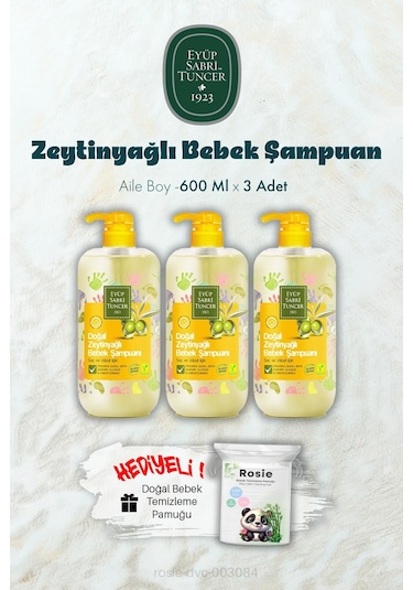 600 Ml Zeytinyağlı Bebek Şampuan X 3 Ve Rosıe Hediyeli