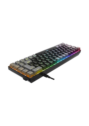 Acer Emachines Eak68 Rgb Mekanik Red Switch Mini Oyuncu Klavyesi - Siyah Gri 68 Tuş Kompakt Gaming