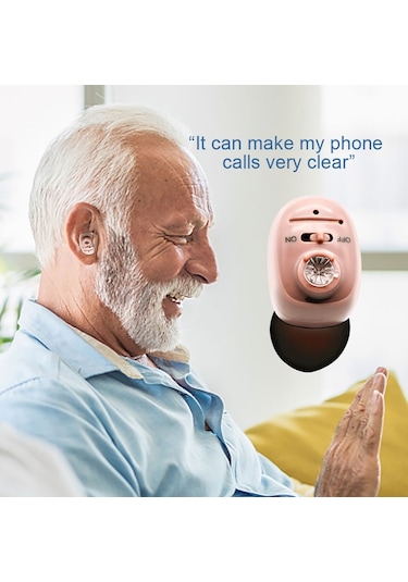 Sones Cıc İşitme Cihazları Şarj Edilebilir Görünmez Kablosuz Ses Amplifikatörü Siyah