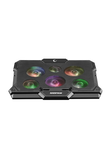 Rampage AD-RC10 X-GUST 10" - 17" 6 Fanlı Rainbow Işıklandırmalı Stand Notebook Soğutucu