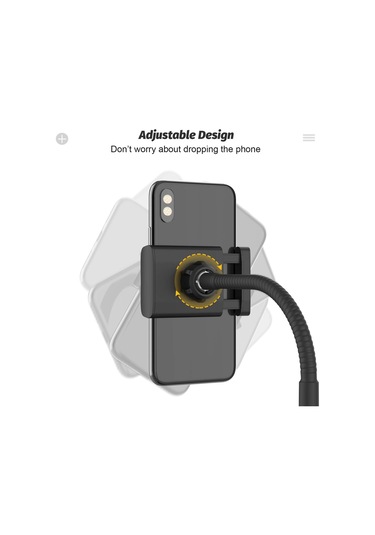 Cbtx Esnek Gooseneck Telefon Tutucu Standı 360 Derece Dönen Masaüstü Telefon Braketi - Siyah