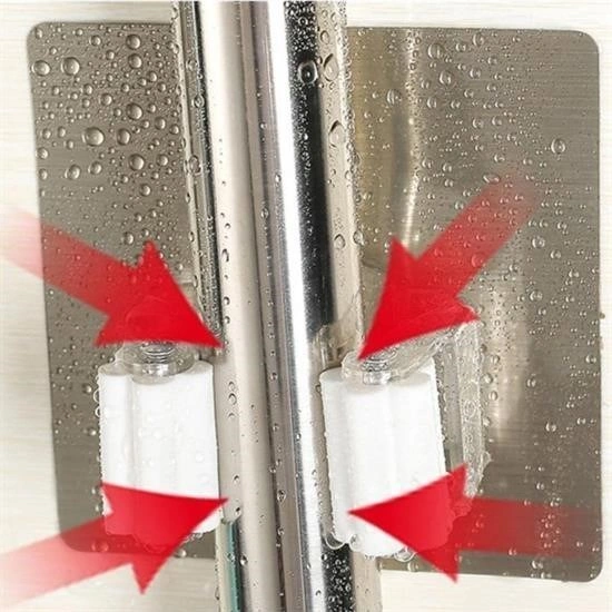 Pratik Organizer 4lü Yapışkanlı Fırça Paspas Mop Fırça Sabitleyici Ergonomik Alet Aparatı Çok Renkli