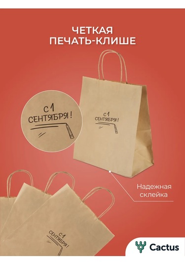 Cactus 1 Eylül İçin Süslenmiş Dekoratif Kraft Hediye Poşetleri, Kağıt 478495137