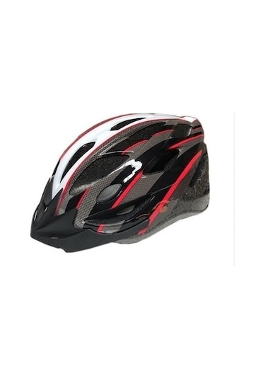 Moon Mv-23 Kask - Siyah-kırmızı Beyaz - L Beden Beyaz - Kırmızı - Siyah