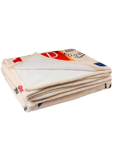 Homyl Battaniye Harf Baskılı Yorganlar Flanel Stil-2-150x200cm Stil 2 150x200cm Çok Renkli