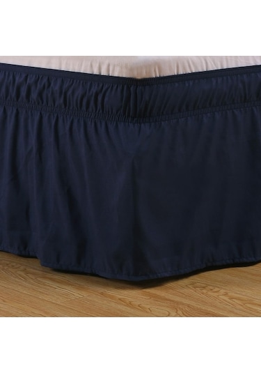 Novahub Koyu Mavi 4 Boyut 14 İnç Damla Kolay Takılabilir-elastik Toz Etrafına Sarılır Fırfır Makinede Yıkanabilir Yatak Çerçevesi Yatak Etek Koyu Mavi - Diğer Diğer Koyu Mavi