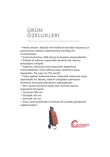 Lavinger 58a Pazar Arabası Plus Büyük Tekerli