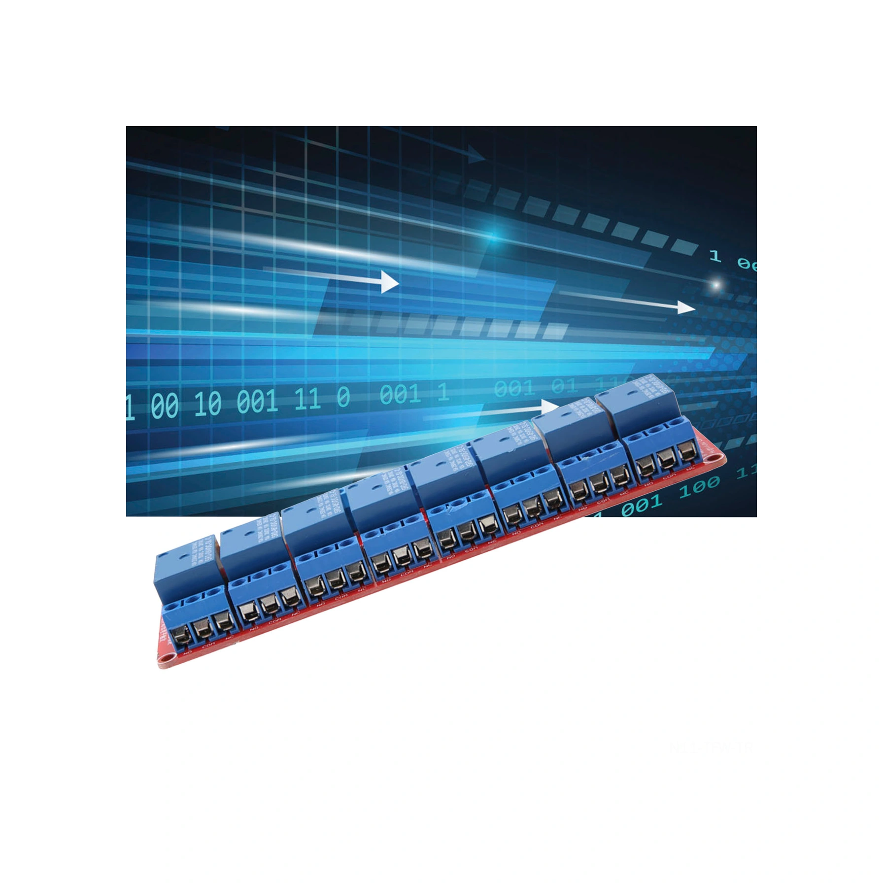 Tenfowee 5v 8 Yollu Röle Modülü - Fotokoppler İzolasyonlu, Yüksek/düşük Seviye Tetiklemeli, Kırmızı Pcb