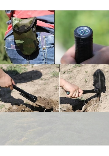 Efsane Kamp - Katlanabilir Kazma Kürek Seti Siyah