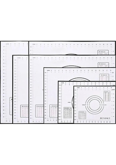 Siyah Büyük Boy Silikon Pişirme Mat Pasta Haddeleme Yoğurma Pedi Mutfak Krep Pizza Hamur Yapışmaz Tava Hamur İşi Matı 8 Boyutu 40x30cm