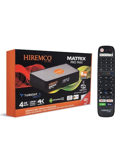 Hiremco Matrix Pro Max 4k 128gb Android 12 Uydu Alıcısı